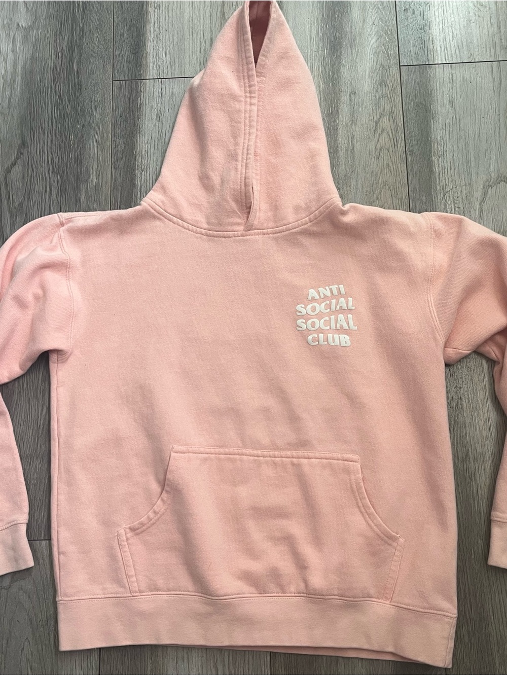 Anti Social Social Club Light Pink Logo Hoodie - Picture 3 of 4
